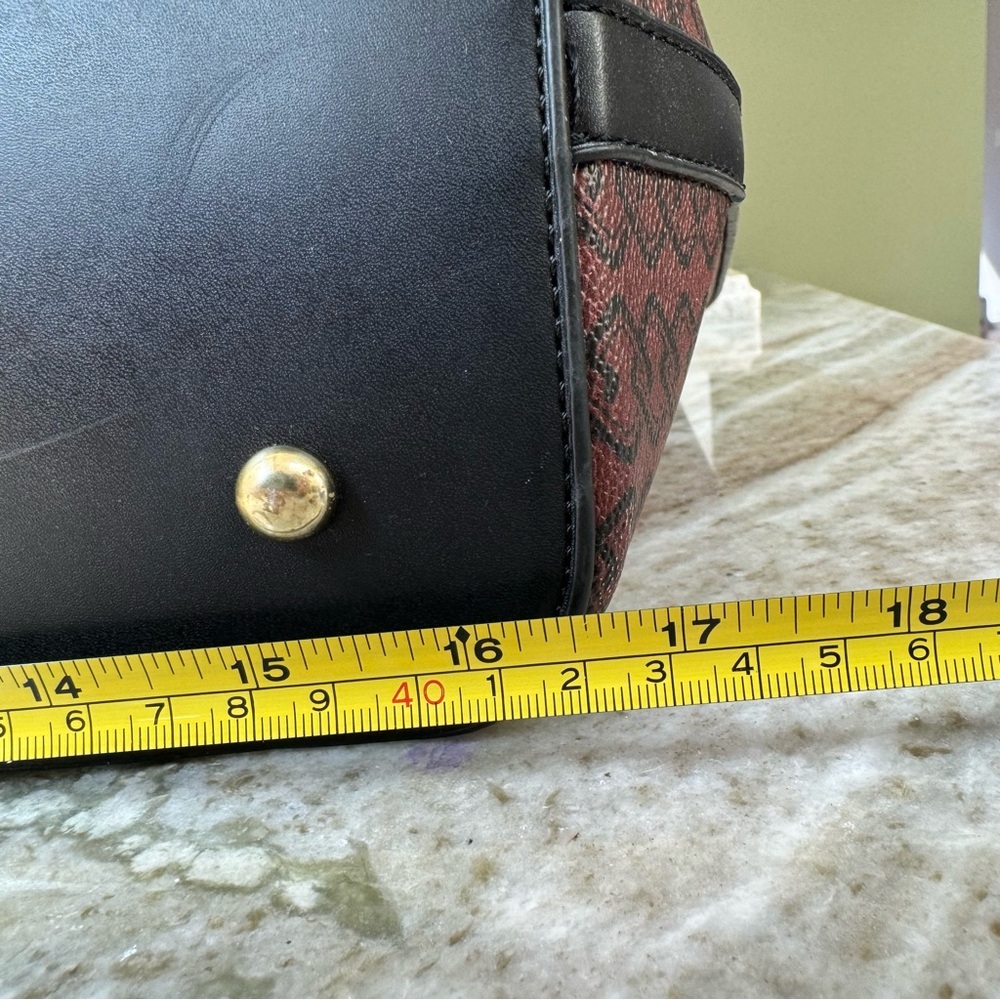NWT!! Adrienne Vittadini Workbook Tote,Rich brown dark green/black/khaki stripe - Picture 14 of 16
